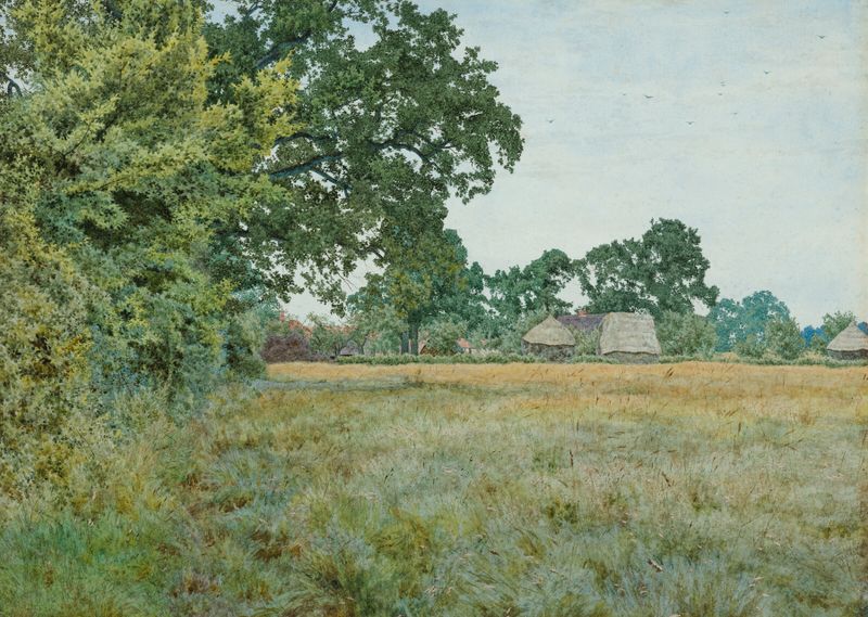 A Hayfield, Bedfordshire by William Fraser Garden, impressionism, landscape