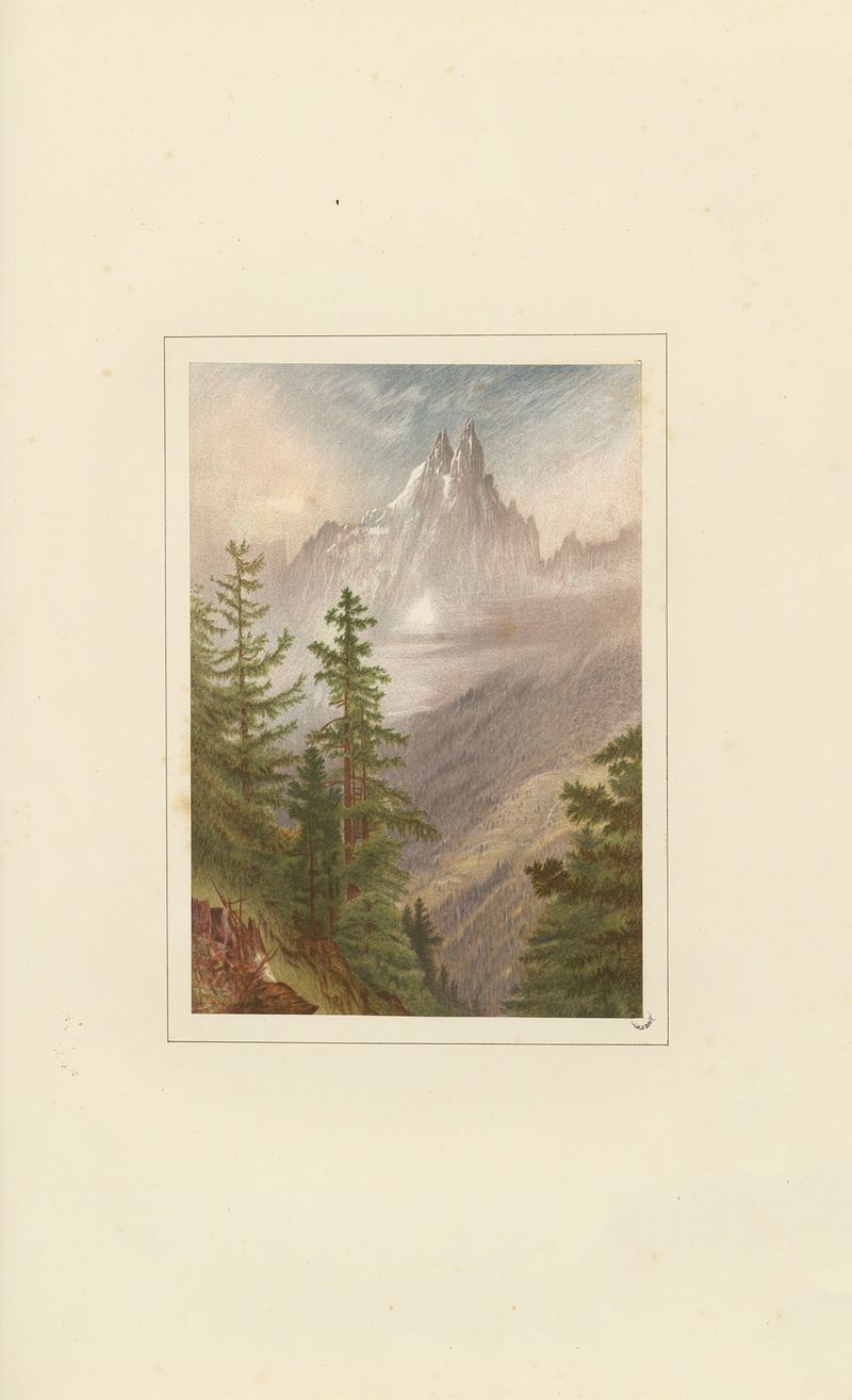 Paisaje que muestra montañas y cielo, pintura al óleo de Elijah Walton, 1867