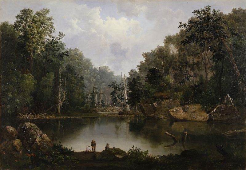 Landscape of Blue Hole, Flood Waters, Little Miami River by Robert S. Duncanson, oil painting