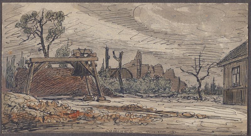 Ypres Remember de Alfred Ost, óleo sobre lienzo que representa un paisaje tranquilo con luz dorada.