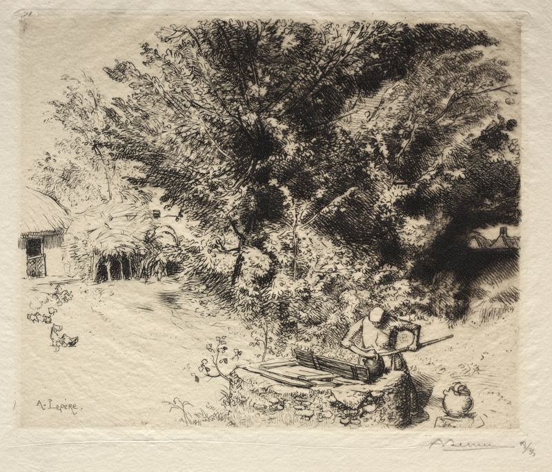 Paisagem retratando decadência com sombras, óleo de Auguste Louis Lepère