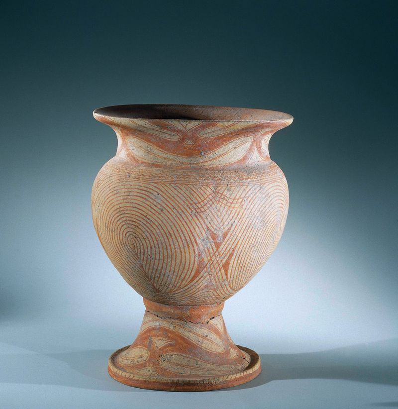 Jar de cerâmica com padrão espiral de Unknown Artist