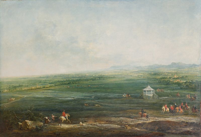 Laxenburg vom Münkendorfer Lusthaus gegen, óleo sobre tela de Johann Christian Brand