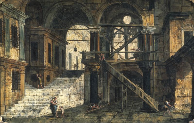 Stairwell in a Renaissance House, oil on canvas by Michele Marieschi