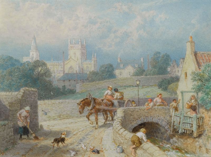 Dunfermline Abbey de Myles Birket Foster, meio vitoriano