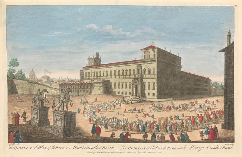 Arquitetura do Quirinal, ou Palácio do Papa, por Remi Parr, pintura a óleo