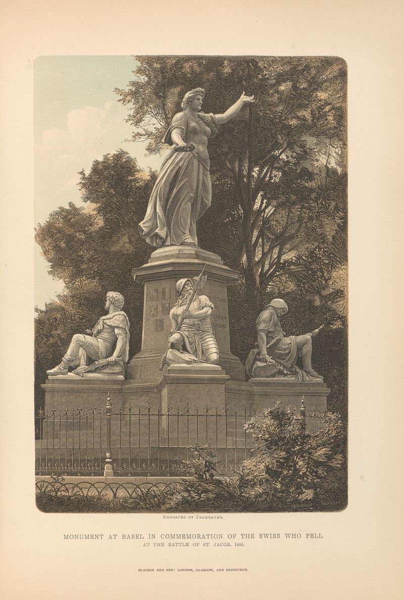 Monumento en Basilea de Theodor Gsell Fels, pintura al óleo