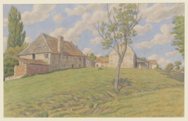 Aquarela de Henri Rivière retratando uma paisagem tranquila com reflexos na água.