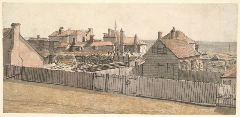 Fishermen’s Cottages and Other Houses on the Beach at Hastings, oil painting by William Henry Hunt