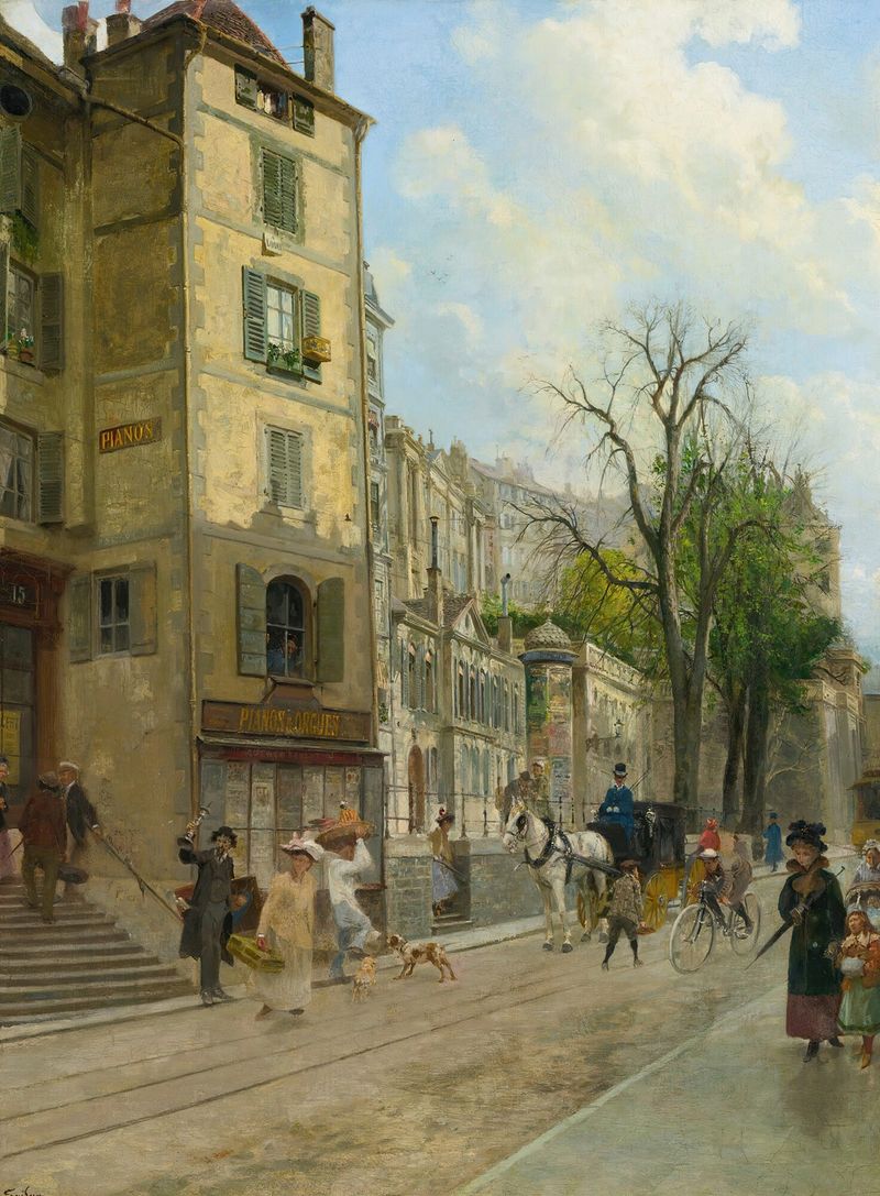Rue De La Corraterie, Ginebra de François-Adolphe Grison, medio desconocido