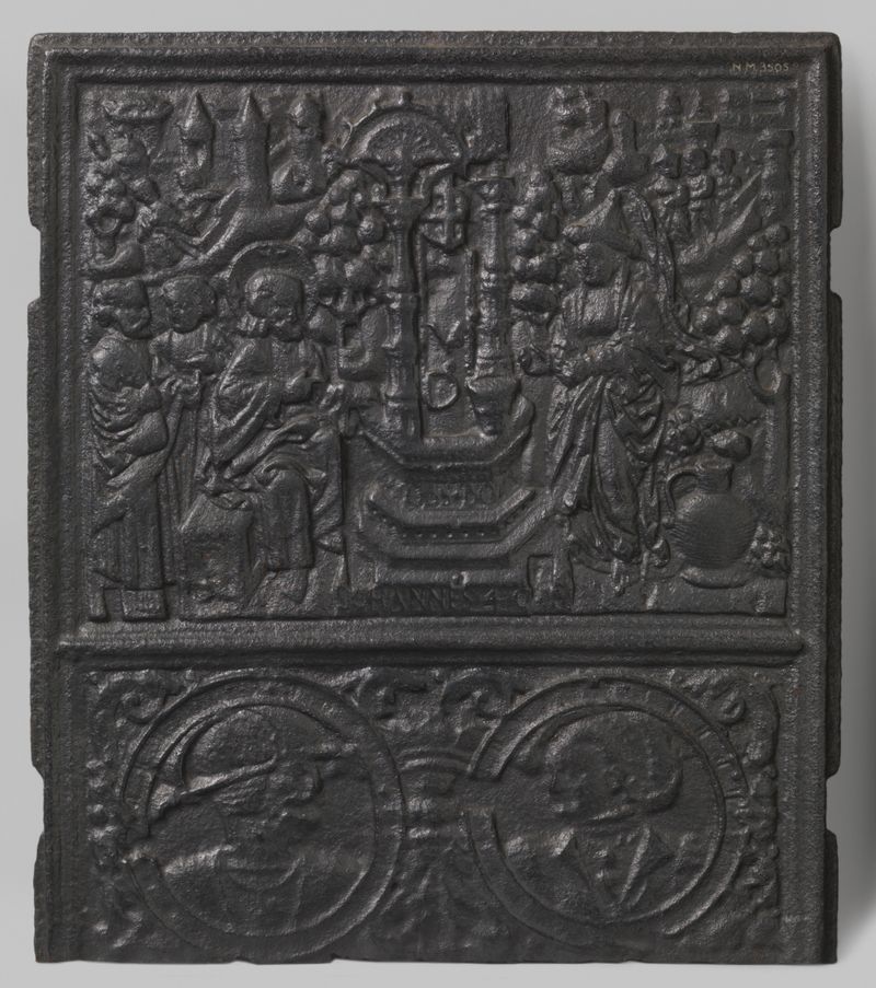Painel de cerâmica representando Cristo e a mulher samaritana de Unknown Artist
