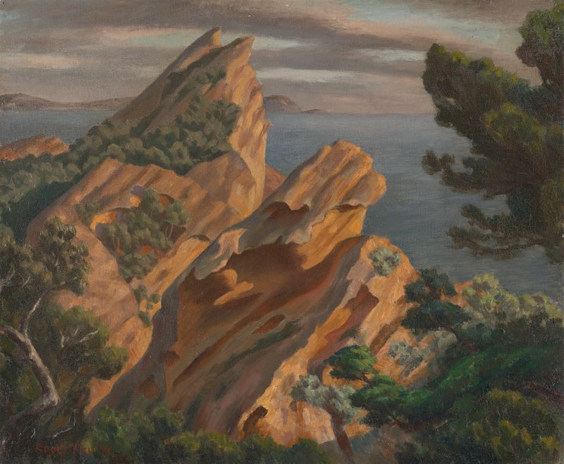 La Ciotat by Roger Fry, depicting soft waves and the Mediterranean Sea, oil painting