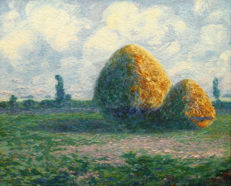 Landscape with lush greenery and horizon by Martín Malharro, Impressionism