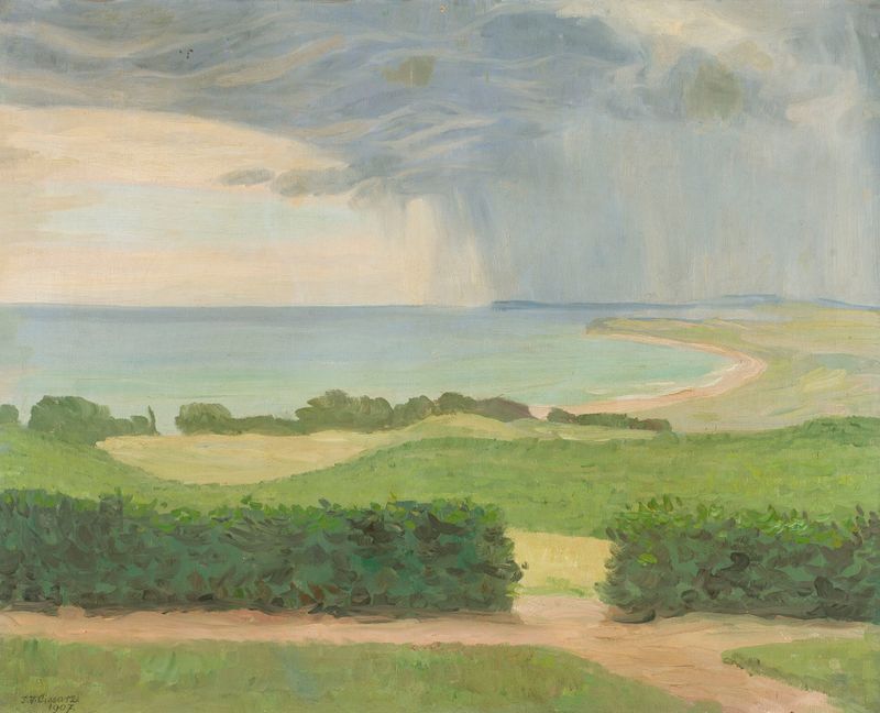 Lowland landscape with water de Johann Vincenz Cissarz, Impressionismo