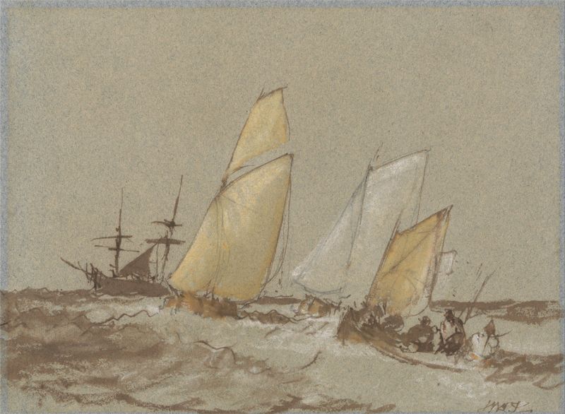 Shipping de Joseph Mallord William Turner, óleo que muestra un barco en mares turbulentos
