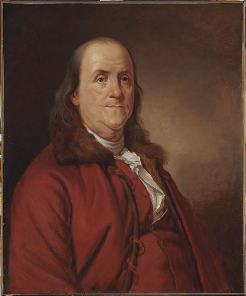 Portrait of Benjamin Franklin, oil on canvas, after Joseph-Siffred Duplessis