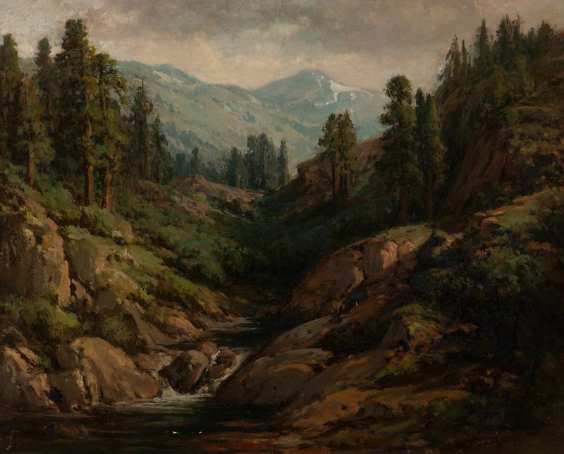 Soda Springs by William Franklin Jackson, Post-Impressionism, landscape with vibrant colors and texture
