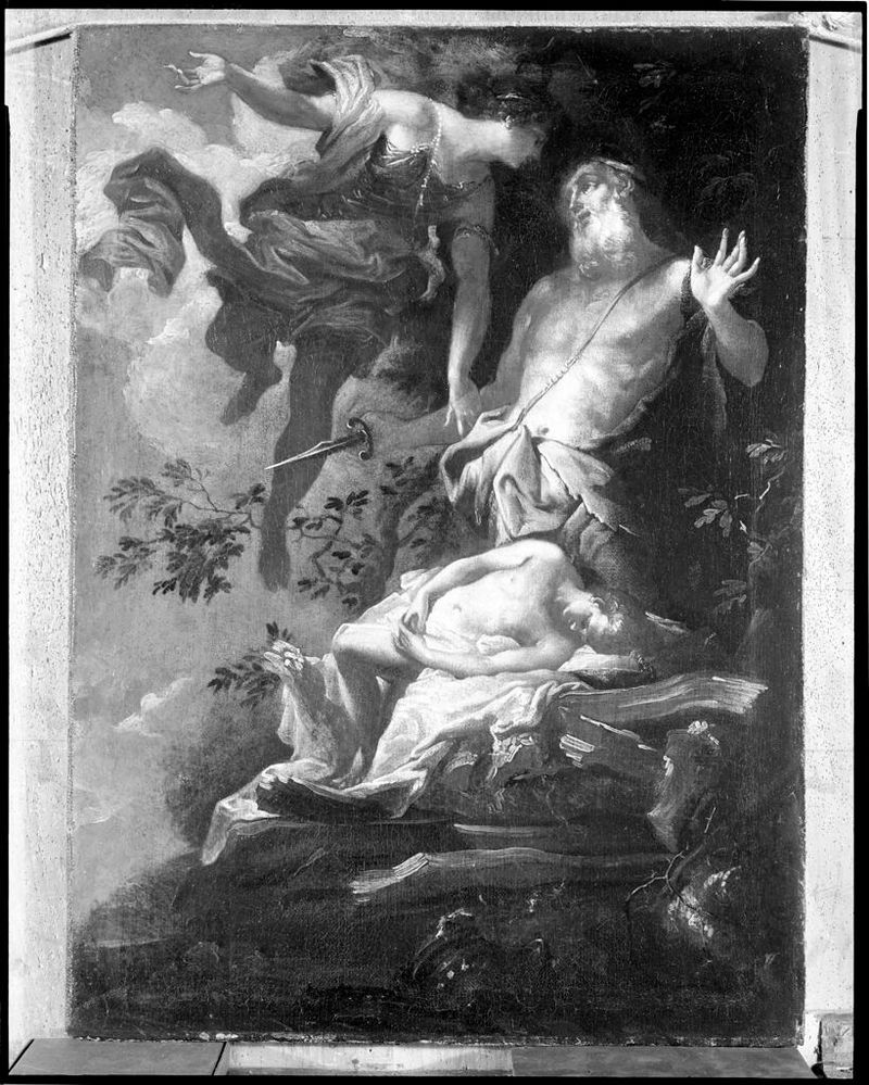 The Sacrifice of Isaac, oil on canvas by an unidentified artist