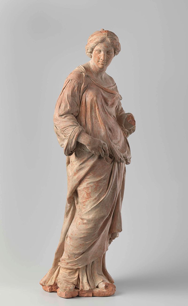 Terracotta sculpture of Justice by Artus Quellinus, depicting allegorical figures.