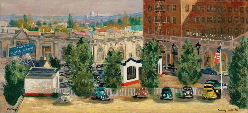 Beverly Hills by Moïse Kisling, oil on canvas depicting a vibrant landscape with a lone figure.