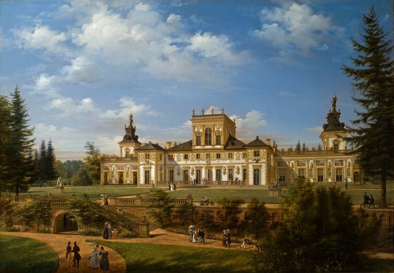 View of the Wilanów Palace, Romanticism, by Wincenty Kasprzycki