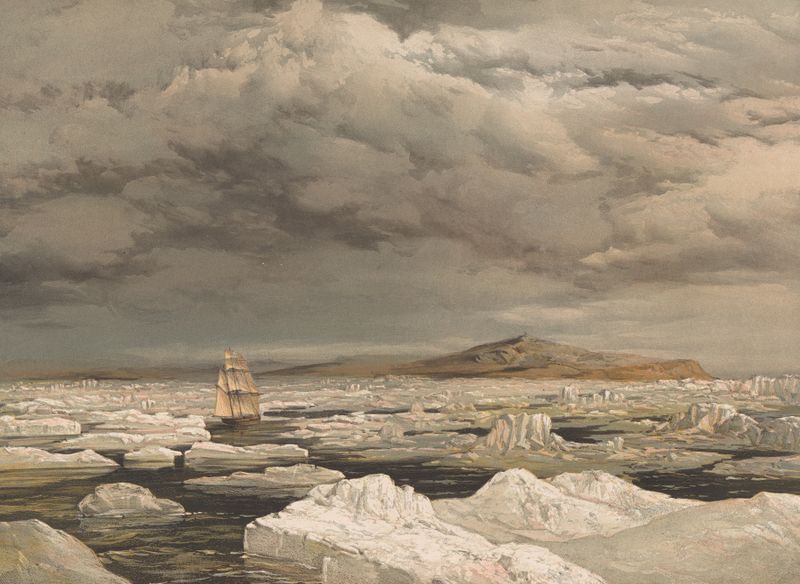 H.M.S. Investigator sailing in oil on canvas by Samuel Gurney Cresswell