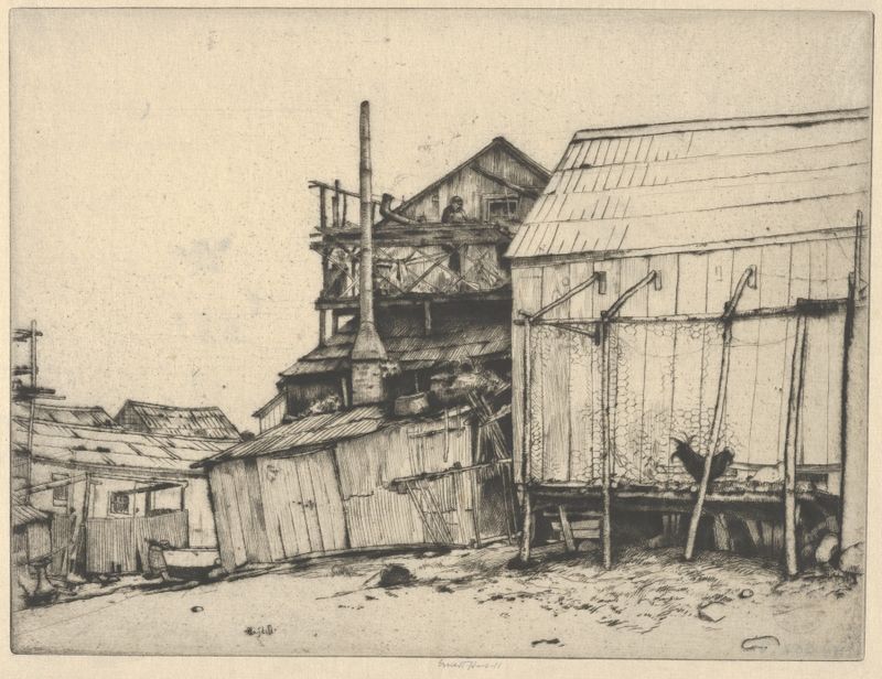 Acuarela de Ernest Haskell que representa un paisaje etéreo con suaves tonos.