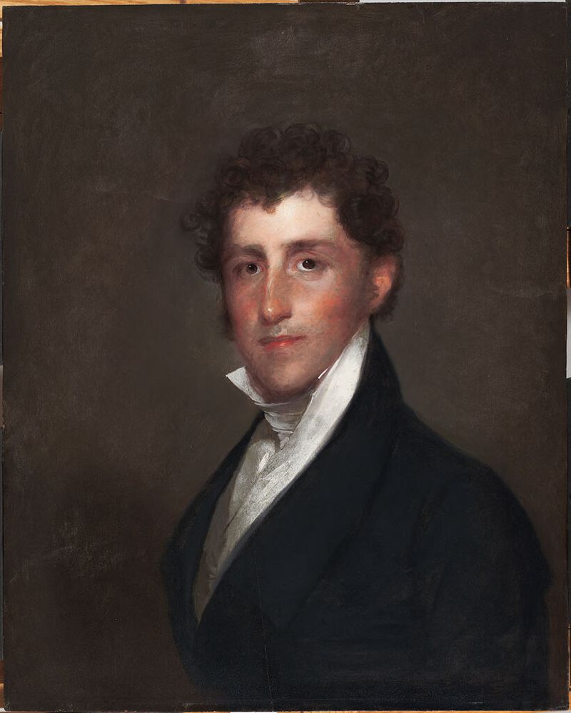 Retrato de William Hale por Gilbert Stuart, meio de madeira