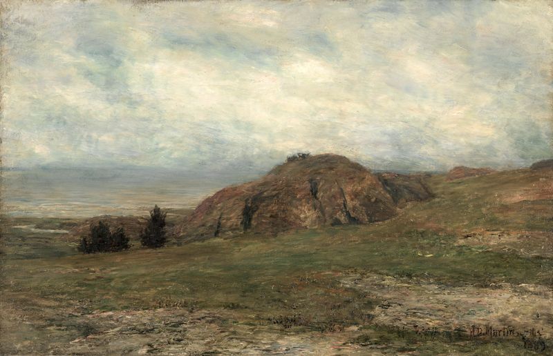 Wild Coast, Newport by Homer Dodge Martin, oil on canvas depicting waves crashing against cliffs