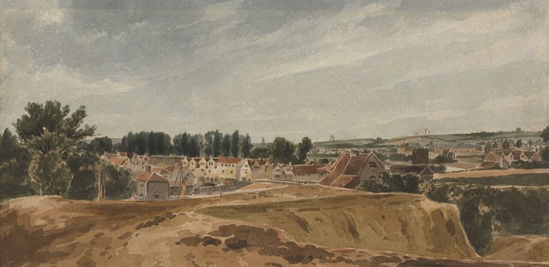 Landscape depicting Cow Tower and Mousehold, oil painting by John Thirtle