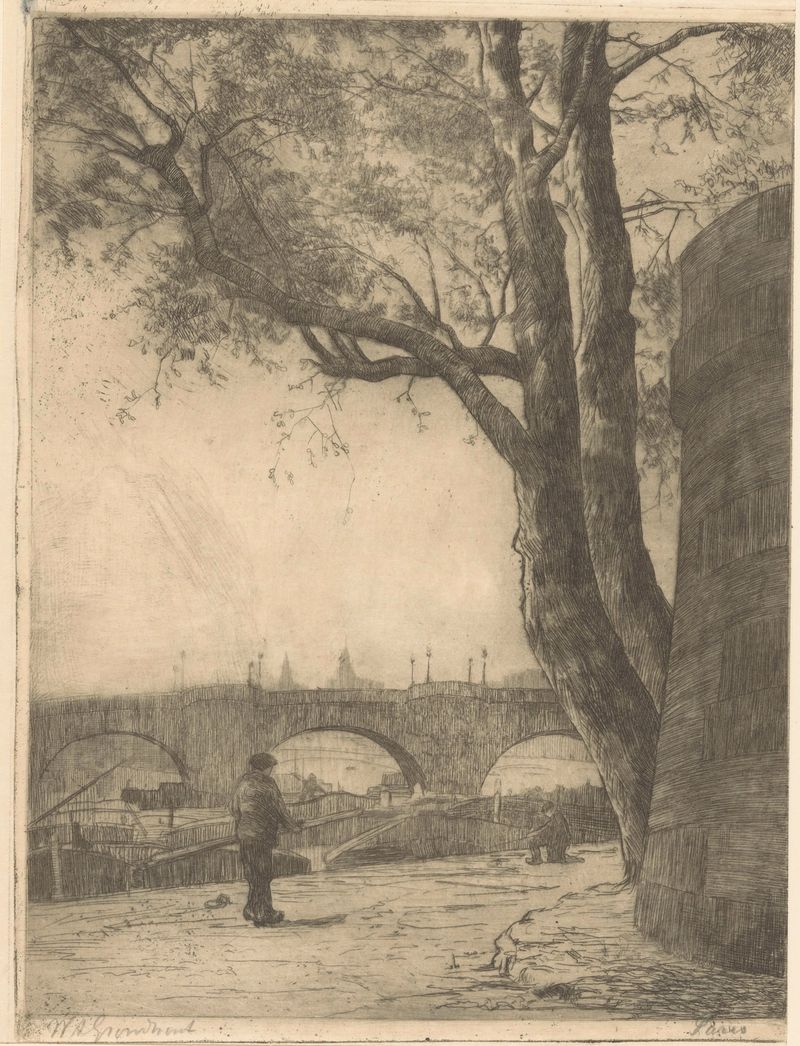 Landscape of Paris with soft pastels, oil painting by Willem Adrianus Grondhout