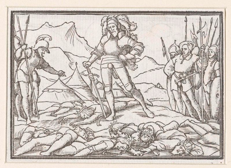 Jozua als legeraanvoerder van Israëlieten, papel de Hans Holbein