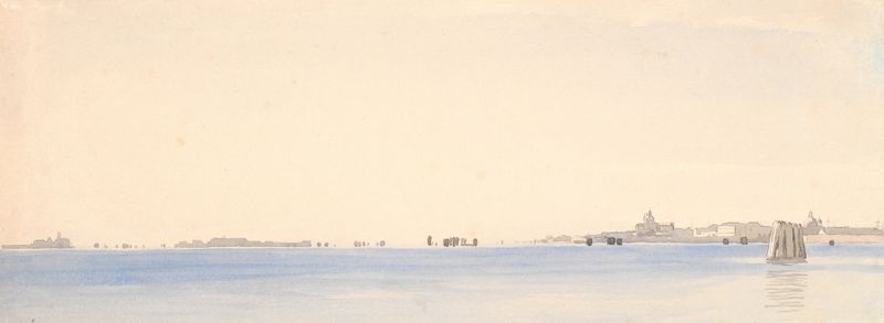Lagoon view of Venice at sunrise by P. C. Skovgaard, oil painting
