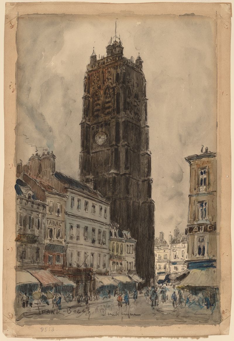 Paisaje marino de Frank Myers Boggs, años 1920, pintura al óleo
