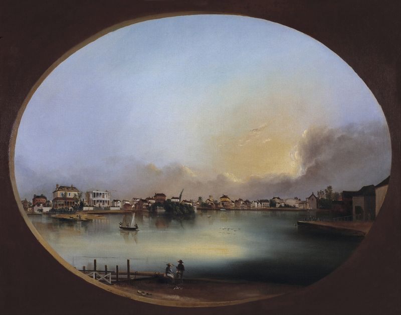 View of Charleston by Henry Joseph Jackson, oil painting depicting a serene landscape.