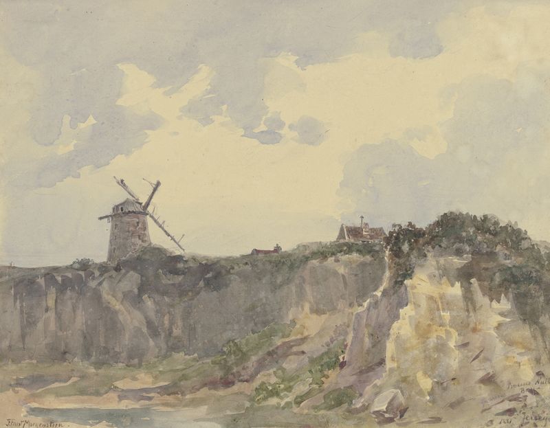 Marine scene with crashing waves by Friedrich Ernst Morgenstern, oil painting.