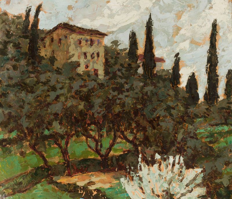 Expressionism landscape by Jan Bohuszewicz depicting autumn whirlwind