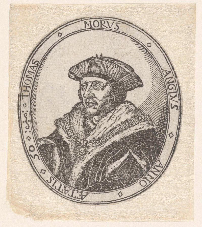 Portrait of Thomas More by Hans Holbein, paper medium