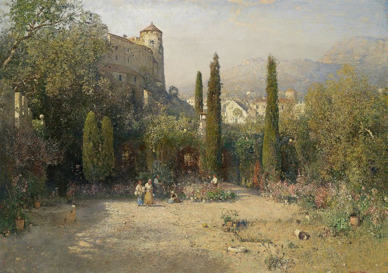 Cena de jardim exuberante de Robert Russ, meio desconhecido.