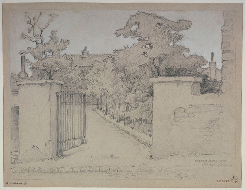 Cena de jardim com flores vibrantes, óleo sobre tela de Ferdinand Boberg