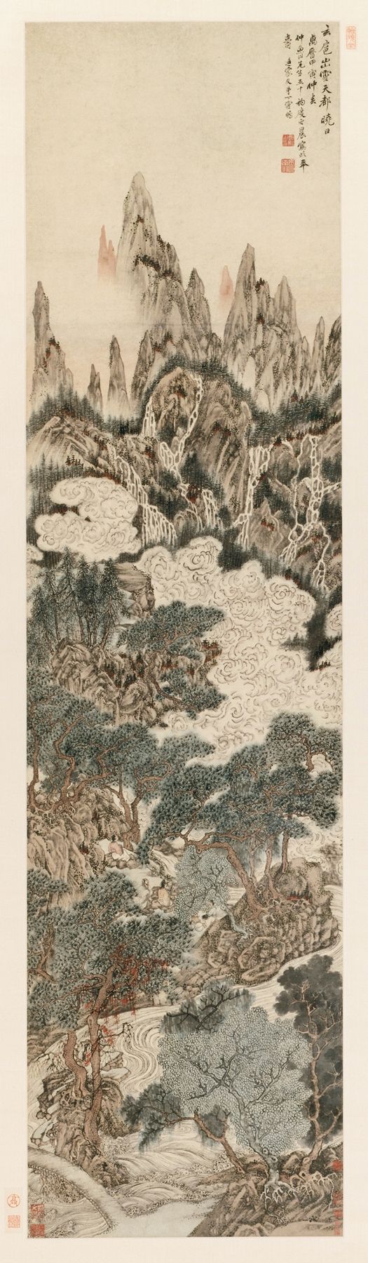 Morning Sun over the Heavenly Citadel Peak, ink on paper by Ding Yunpeng
