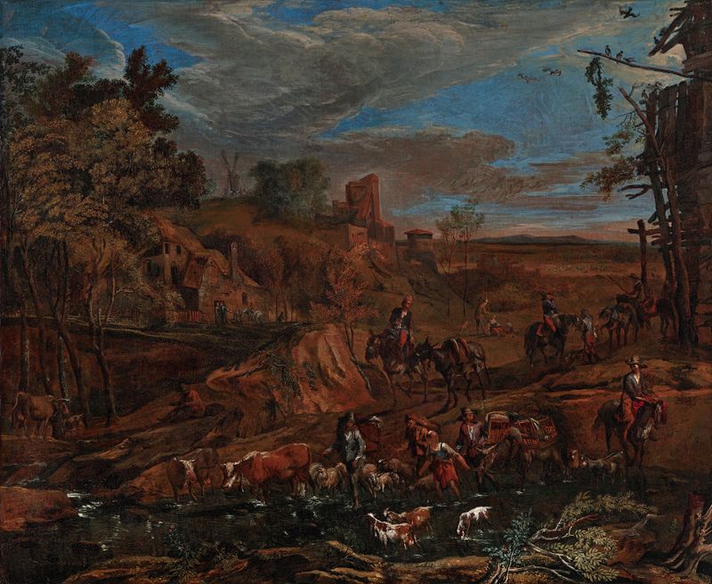 Paisaje que representa el follaje de otoño de Hans Johann Baptist Graf