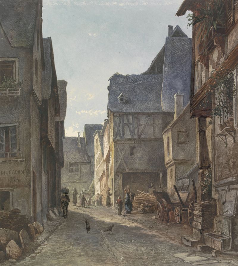 Landscape of the Mosel River by Marinus van Raden, oil on canvas