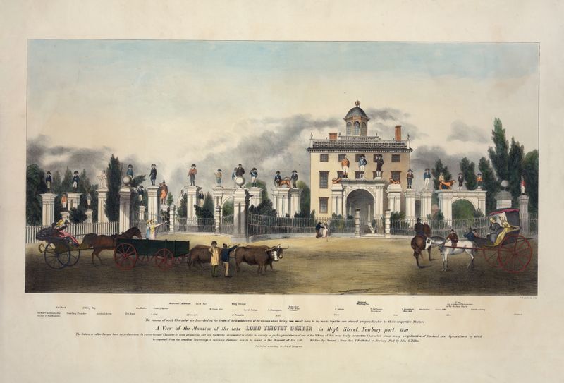A view of the mansion of the late Lord Timothy Dexter, Colonial American style by John H. Bufford's & Sons