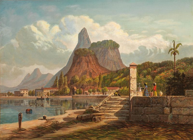 Paisaje de Mont Corcovado y la Bahía de Botafago, óleo sobre lienzo de Joseph Lee