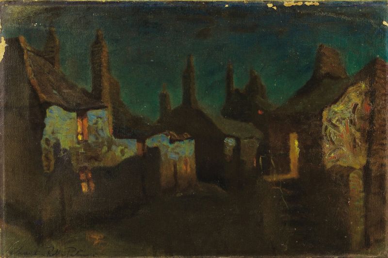 California Nocturne by Charles Rollo Peters, oil painting depicting a tranquil night landscape.