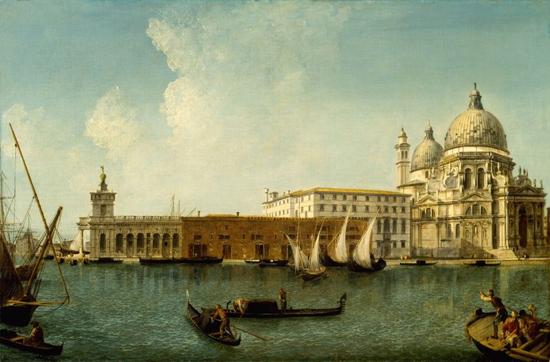 View of the Dogana and Santa Maria della Salute, oil on canvas by Michele Marieschi