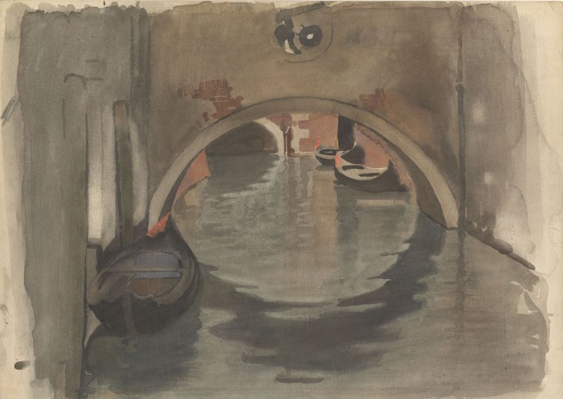Paisagem de uma ponte sobre água de Willem Witsen, Impressionismo