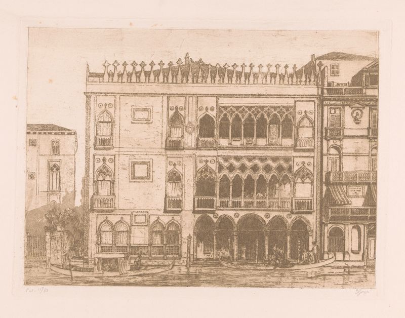 Ca’ d’Oro en Venetië de Etienne Bosch, que representa un palacio veneciano en un medio desconocido.