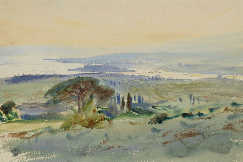 Stamboul by John Singer Sargent, oil on canvas, featuring light filtering through arches.